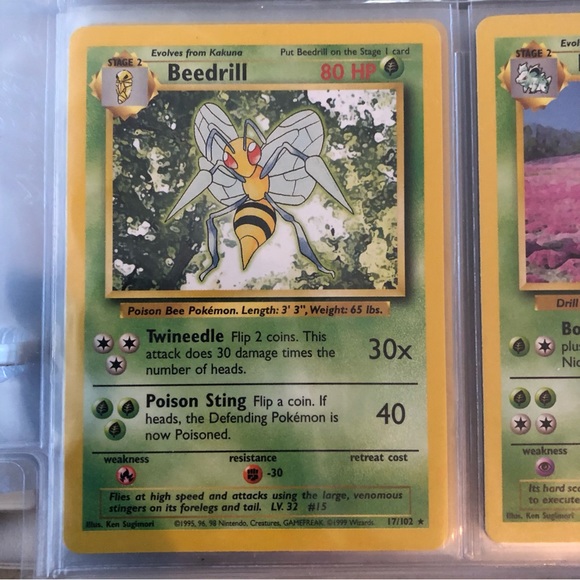 Other - 1990’s rare vintage Beedrill Pokémon card 17/102
